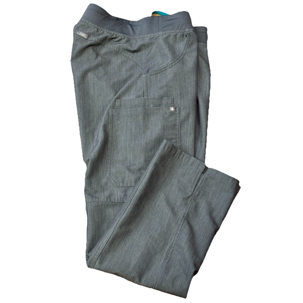 Figs Womens L Kade Cargo Scrub Pants Gray Stretch Technical‎ Collection Medical